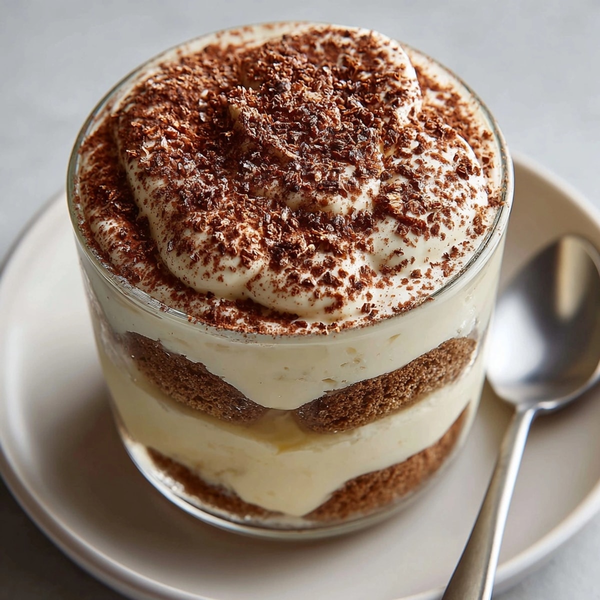 Enjoy these festive Eggnog Tiramisu Cups; a perfect blend of creamy eggnog and coffee, ready to serve.