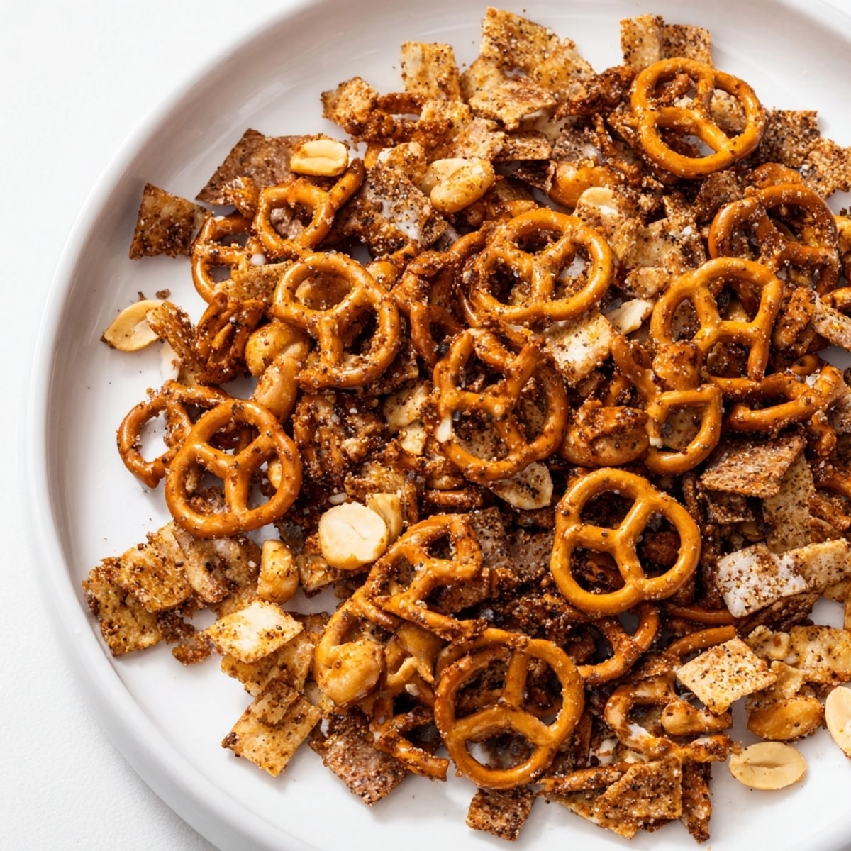 Golden-baked Everything Ranch Pretzel Mix, crispy and savory, ready for your next snack attack.