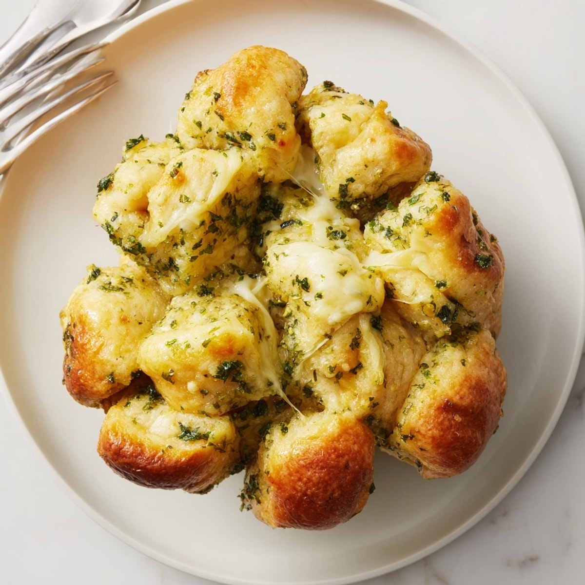 Golden Garlic Parmesan Monkey Bread, a savory pull-apart with fragrant garlic butter.
