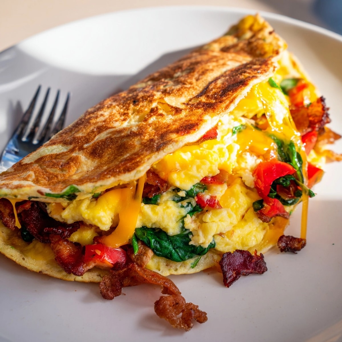 Cheesy Stuffed Tortilla Breakfast Pockets: warm, golden tortillas with inviting savory fillings.