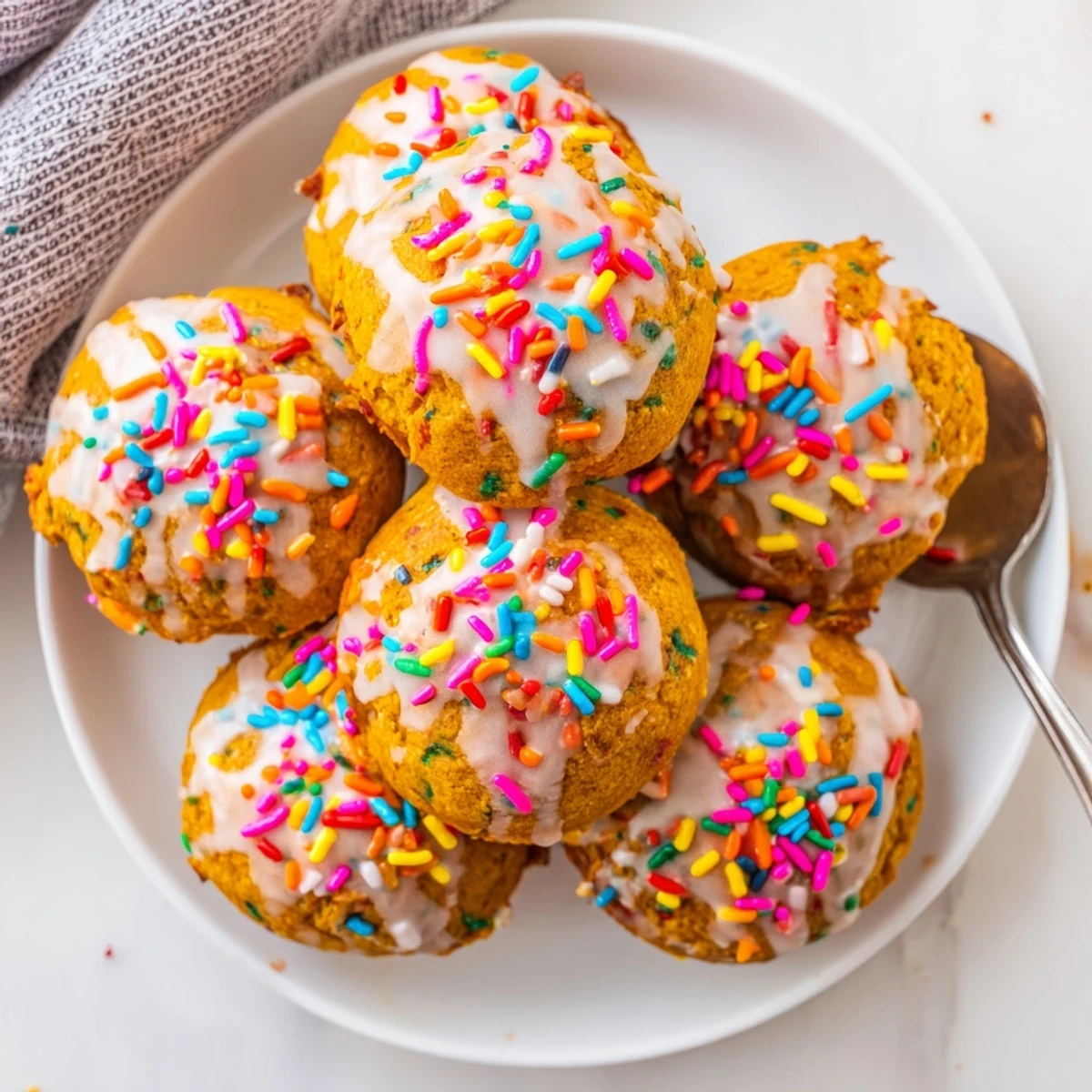 Funfetti Pumpkin Muffin Donuts