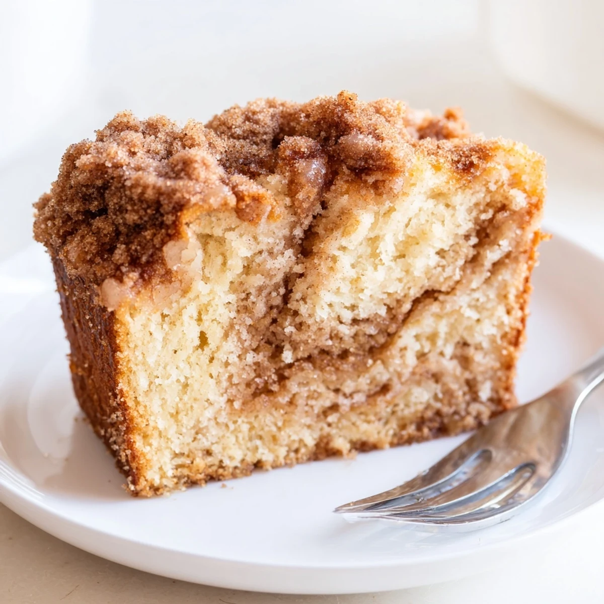 Warm, fluffy slices of Cinnamon Sugar Maple Bourbon Pancake Muffin Loaf perfect for breakfast.  