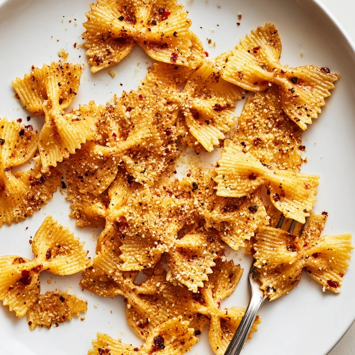 Crispy pasta chips seasoned variety served with marinara for ultimate snacking delight.  