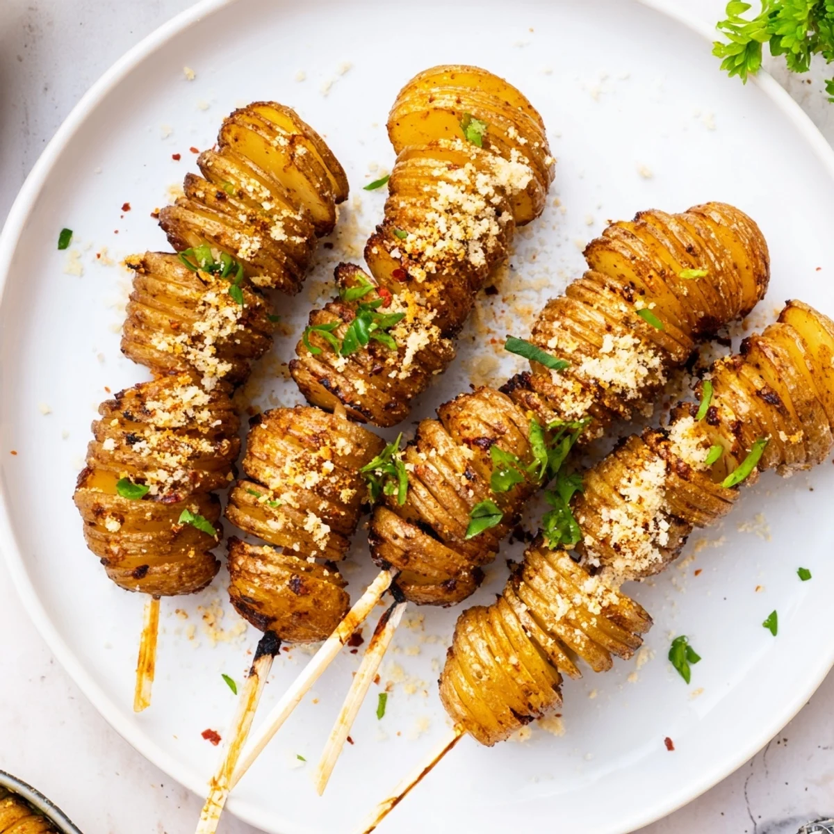 Delicious Air-Fryer Tornado Potatoes, seasoned spirals perfect for dipping in aioli.  