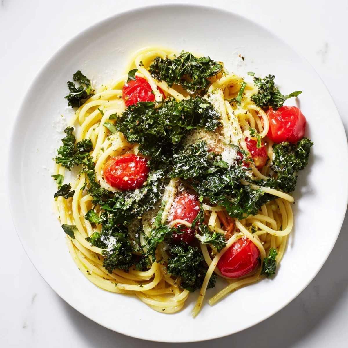 One-Pot Spaghetti Kale Tomatoes