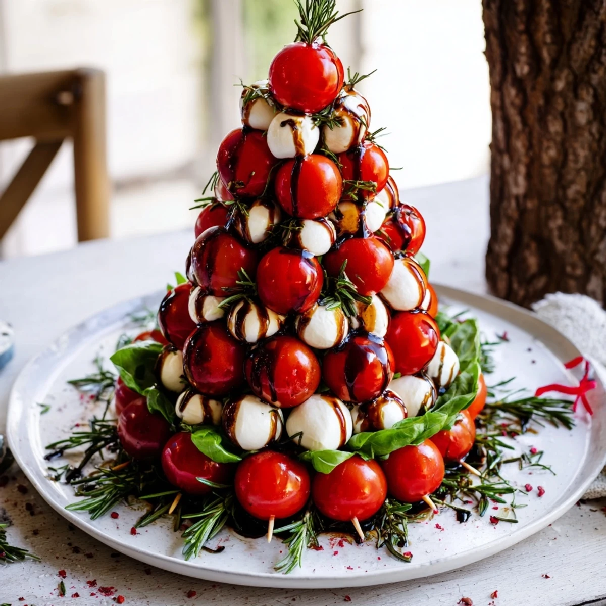 Easy Christmas Tree Caprese