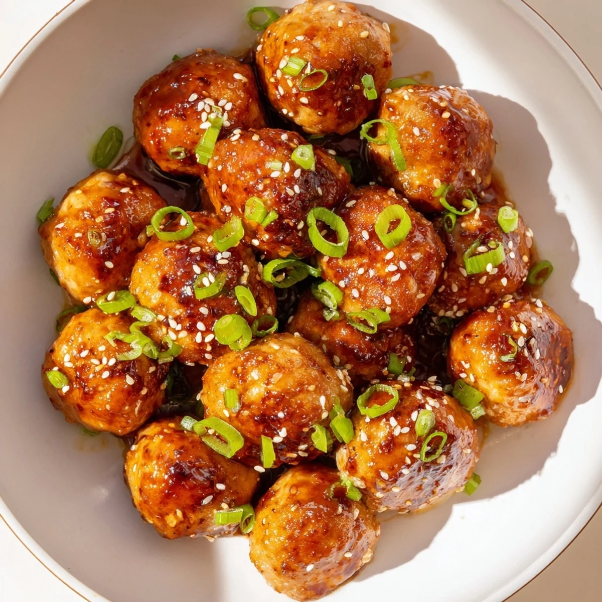 Golden, juicy Spicy Honey-Glazed Chicken Meatballs coated in a glistening, sweet and spicy sauce.