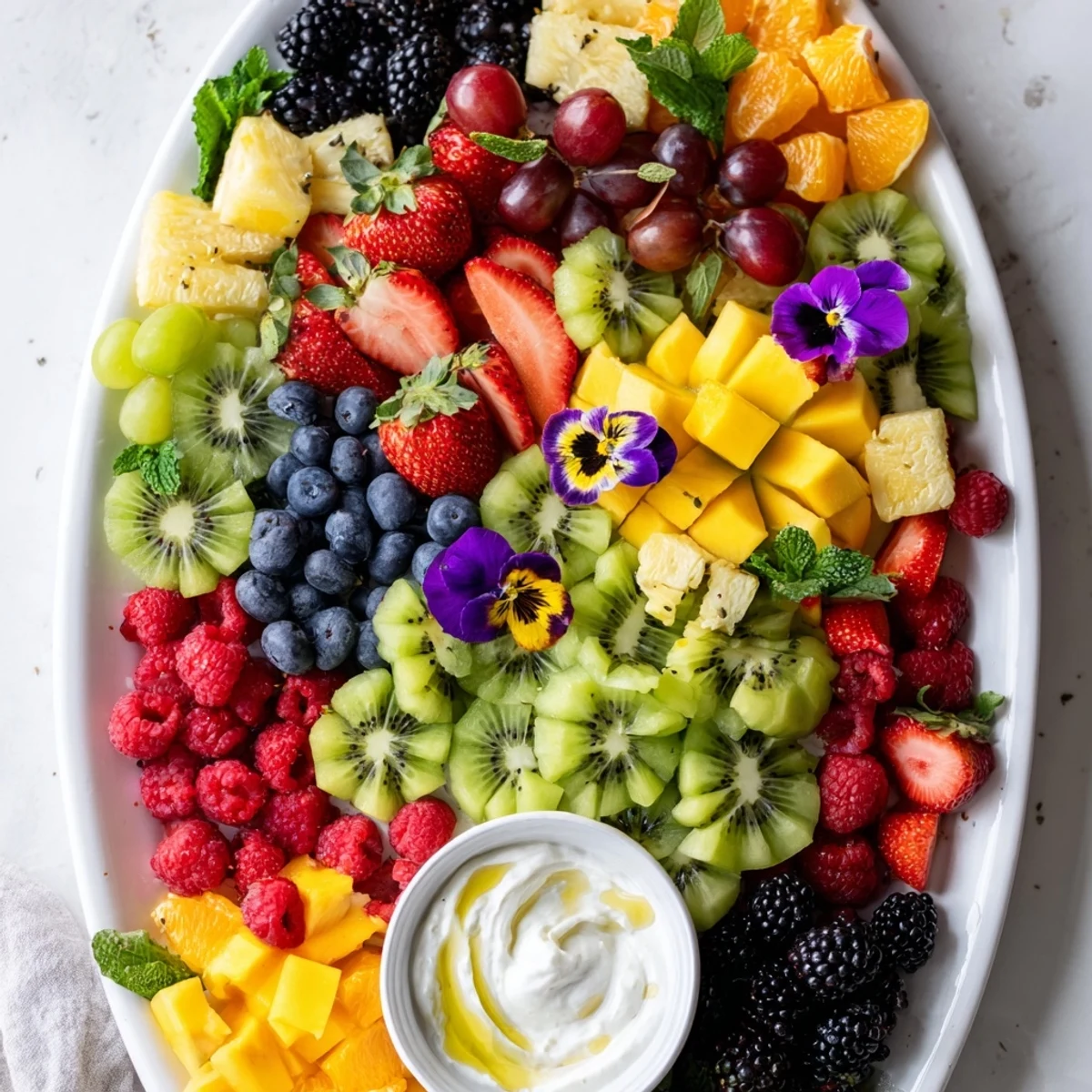 Bright and colorful Butterfly Garden Fruit Board features an array of fresh, vibrant fruit.