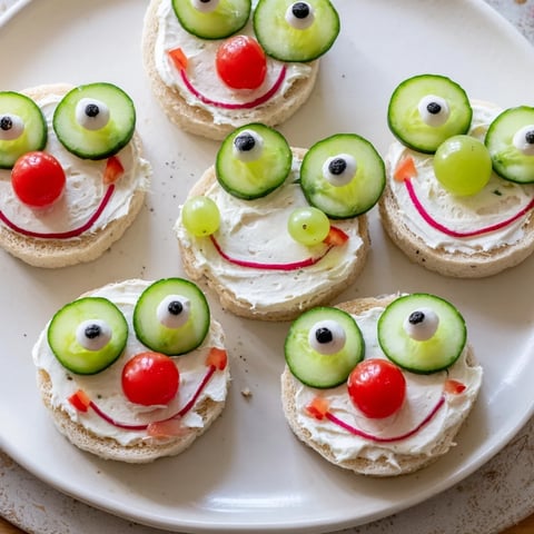 Froggy sandwich cutouts: Adorable frog-shaped sandwiches with creamy filling, perfect for a fun, easy lunch idea.