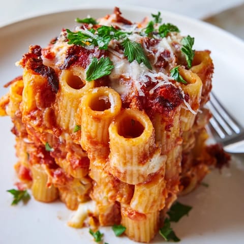 Richly filled Honeycomb Pasta Cake bursting with tomato sauce and creamy ricotta.  