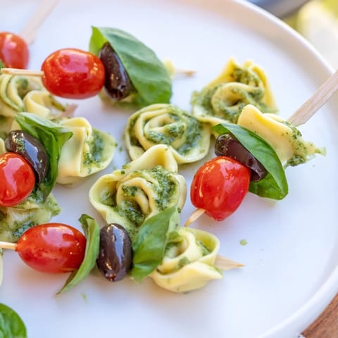 Tortellini Pesto Olive Skewers