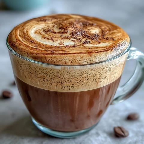 Two mugs of creamy Hojicha Cappuccino, topped with delicate foam and a dusting of powdered tea, a warm Japanese treat.