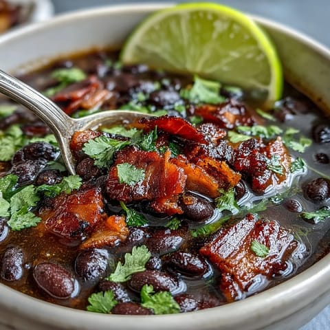 Smoky ham, tender black beans, and vibrant lime-cilantro finish create a comforting Cuban-inspired soup.  
