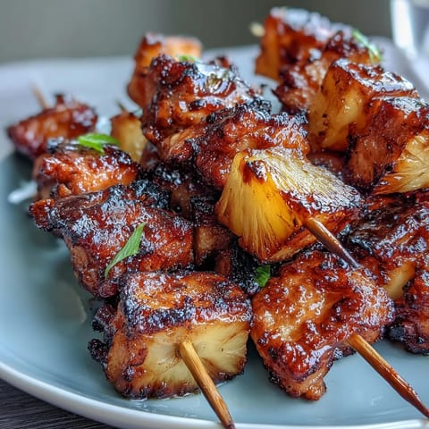 Air fryer chicken pineapple bites are golden, juicy, and sweet, perfect for a quick appetizer or party snack.  