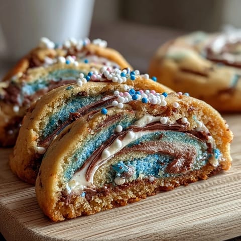 Vibrant pastel swirl birthday cookies with soft buttery texture and playful rainbow colors, perfect for festive celebrations.
