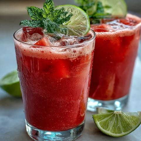 Refreshing Watermelon Lime Sparkling Punch in a clear pitcher, garnished with mint and lime slices, perfect for spring parties.