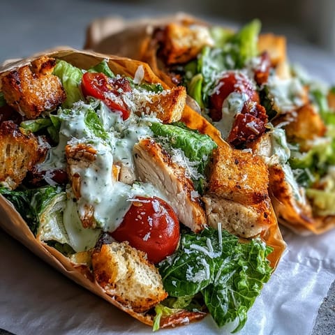 Colorful Chicken Caesar Chip Bag Salad with fresh tomatoes and Parmesan, tossed in kettle chips.