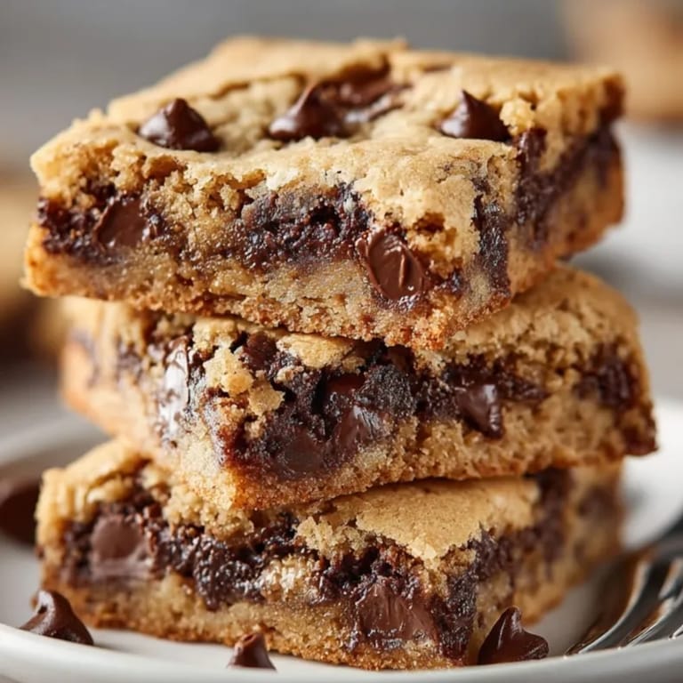 Freshly baked fudgy chewy brookies stacked on a plate, showing rich chocolate layers.