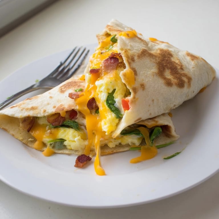 Imagine biting into hot Cheesy Stuffed Tortilla Breakfast Pockets with bacon, cheese, and eggs.