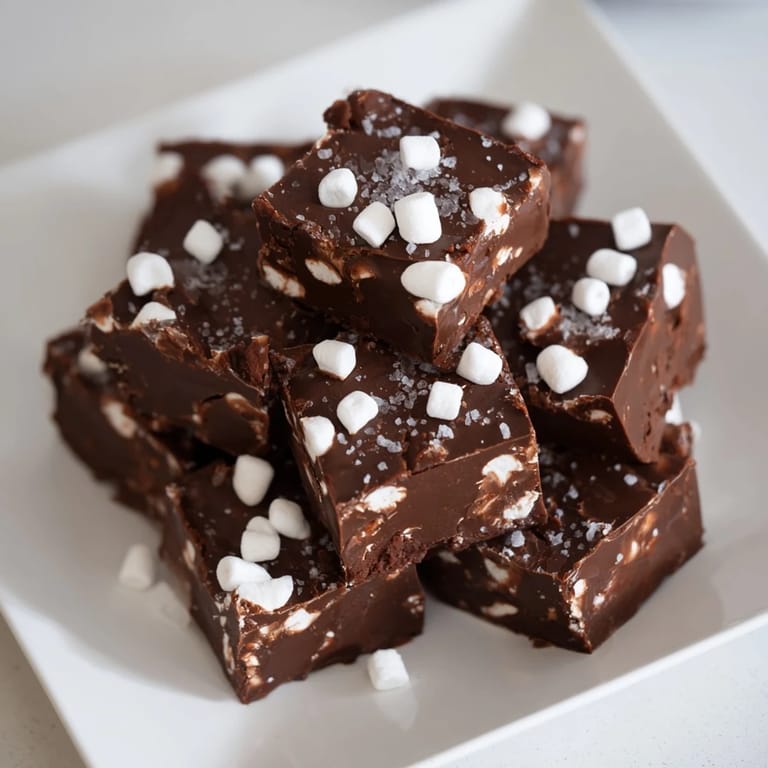 Homemade Easy Marshmallow Fudge, chilling in a pan, promising a delicious chocolatey dessert delight.