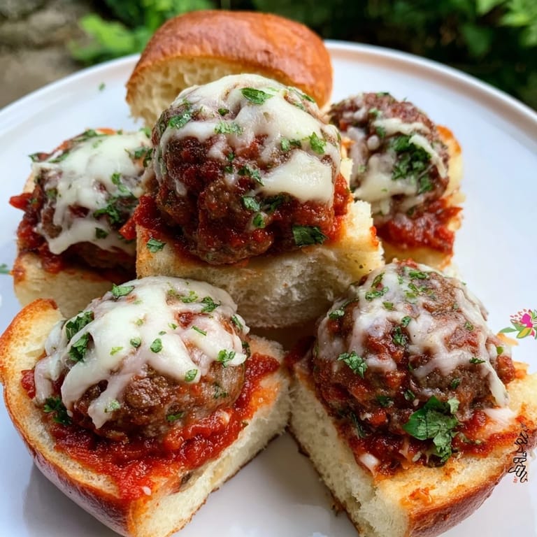 Warm, cheesy Easy Christmas Meatball Sliders, baked golden brown, ideal for an easy, festive American meal.