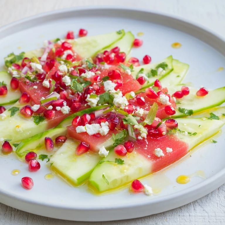 Showcasing a beautiful Healthy Cucumber Christmas Salad, a colourful and healthy option for your next holiday meal.