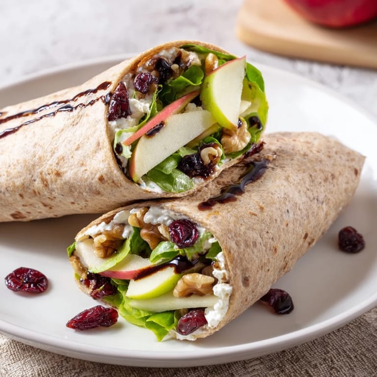 Enjoy a delicious bite of a perfectly rolled Cranberry Goat Cheese Walnut Wrap, ideal for a picnic.