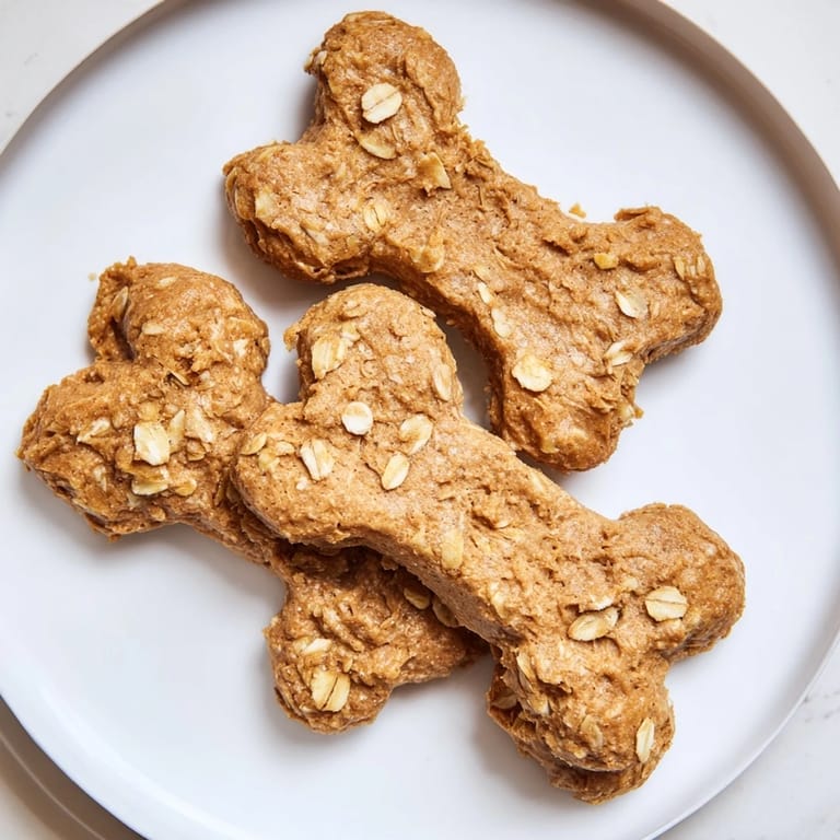 A close-up of homemade Pawsitively Good Dog Bone Treats, ready to eat with their wholesome ingredients visible.
