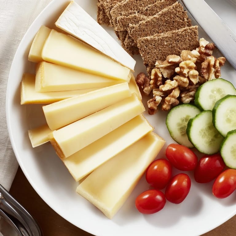 A rustic Planche Montagne Aventure Collation display, with sliced cheeses, grapes, and various cured meats for snacking.