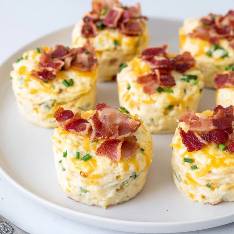 Easy Scrambled Egg Cups feature eggs and bacon, a perfect American brunch with melted cheese.