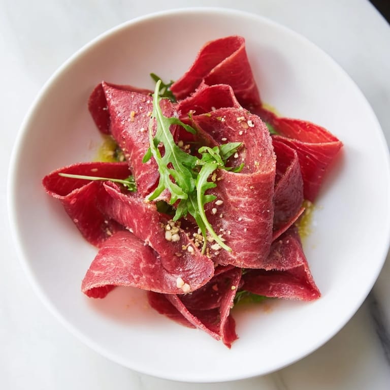 Marvel at the intricate folds in this Origami Fold Beef Appetizer, drizzled with savory marinade and sesame seeds.