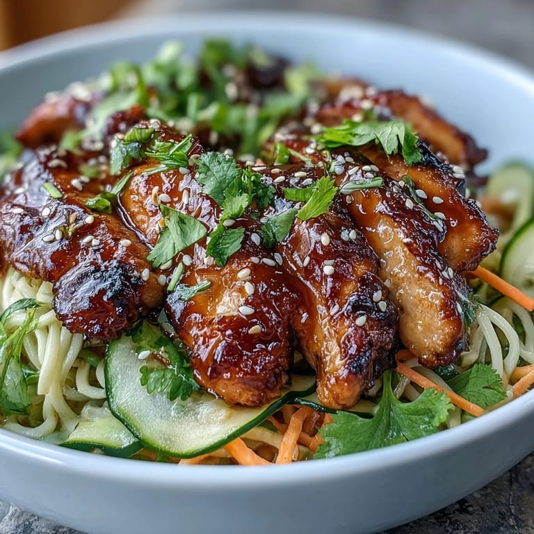 Garnished with sesame seeds and lime wedges, this vibrant Asian Chicken Noodle Bowl is ready for a weeknight dinner.
