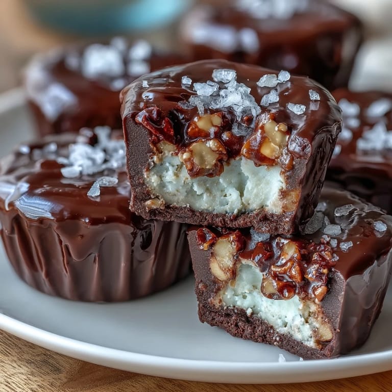 Protein-packed frozen treats with cottage cheese, peanut butter, and a smooth dark chocolate coating for a healthy dessert.