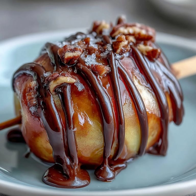 Crisp apple slices dipped in creamy caramel and finished with a decadent chocolate drizzle—ideal for holiday parties.