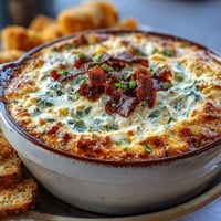 Cheesy Jalapeño Popper Corn Dip bubbling in baking dish, golden panko topping.